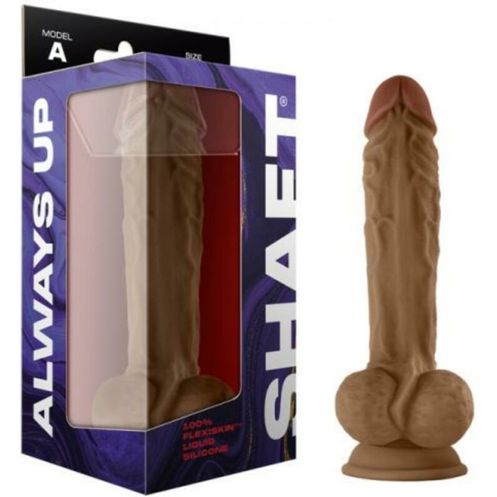 Shaft Model A Liquid Silicone 10.5 In. Dildo With Balls Oak - Image 1