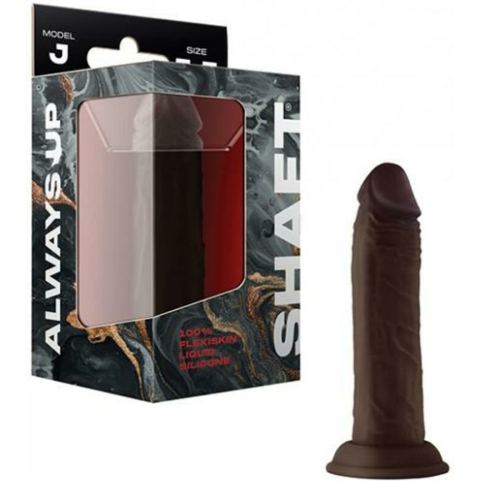 Shaft Model J Liquid Silicone 5.5 In. Dildo Mahogany - Image 1