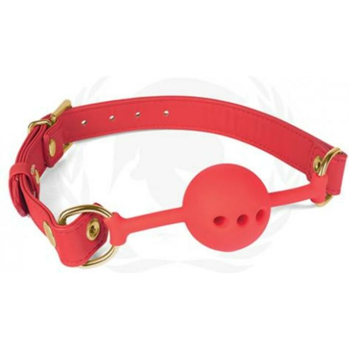 Spartacus 46 Mm Red Silicone Ball Gag With Red Pu Strap - Image 1