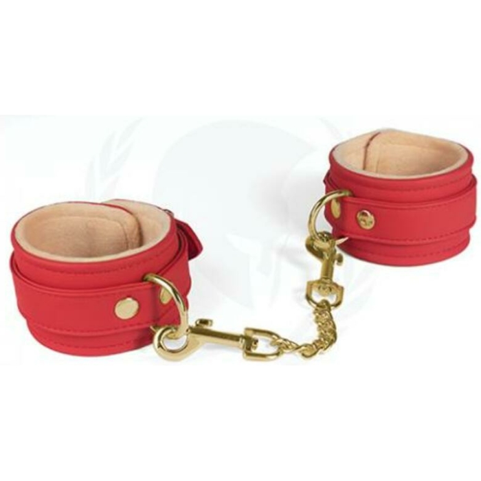 Spartacus Red Pu Wrist Cuffs With Plush Lining - Image 1