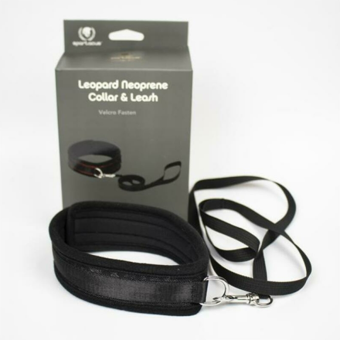 Spartacus Collar And Leash Neoprene Black - Image 1