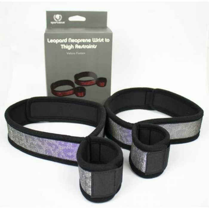Spartacus Wrist To Thigh Cuffs Neoprene Silver - Image 1