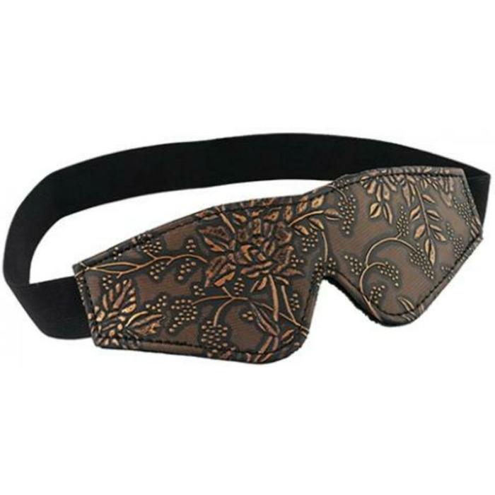 Blindfold Brown Pu Floral Print With Faux Fur Lining - Image 1