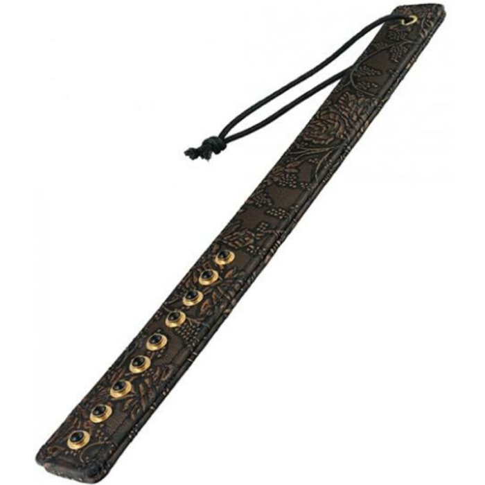Spartacus Paddle with Gems Brown Floral Print - Image 1