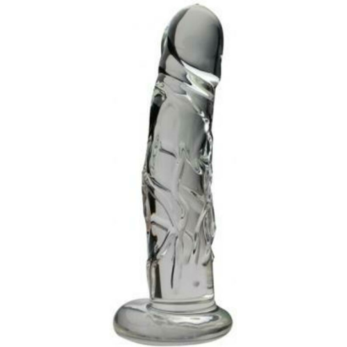 Realistic 7 In. Glass Dildo With Base Clear - Image 1