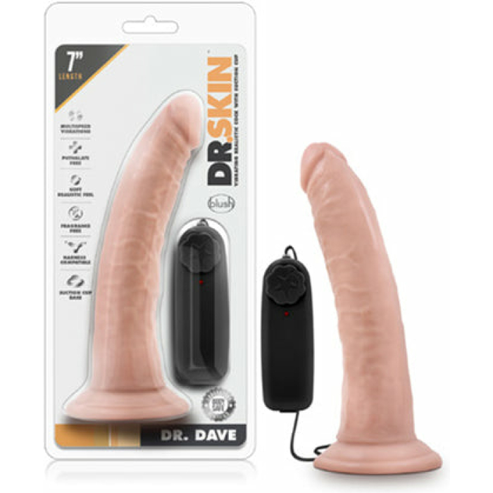 Blush Dr. Skin Dr. Dave 7 Cock w/Suction Cup - Vanilla - Image 1