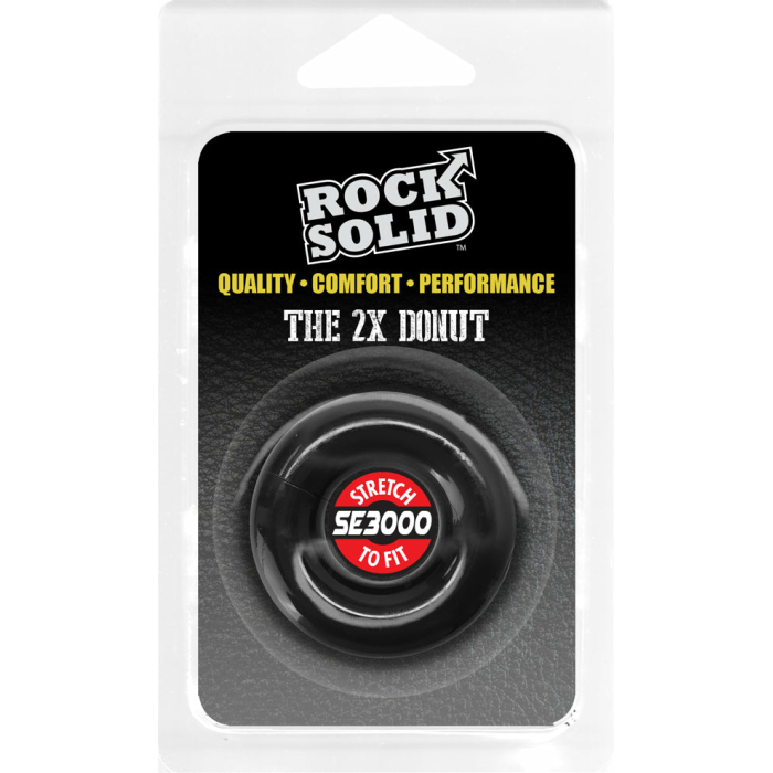 Rock Solid 2 Black Donut Ring - Image 1
