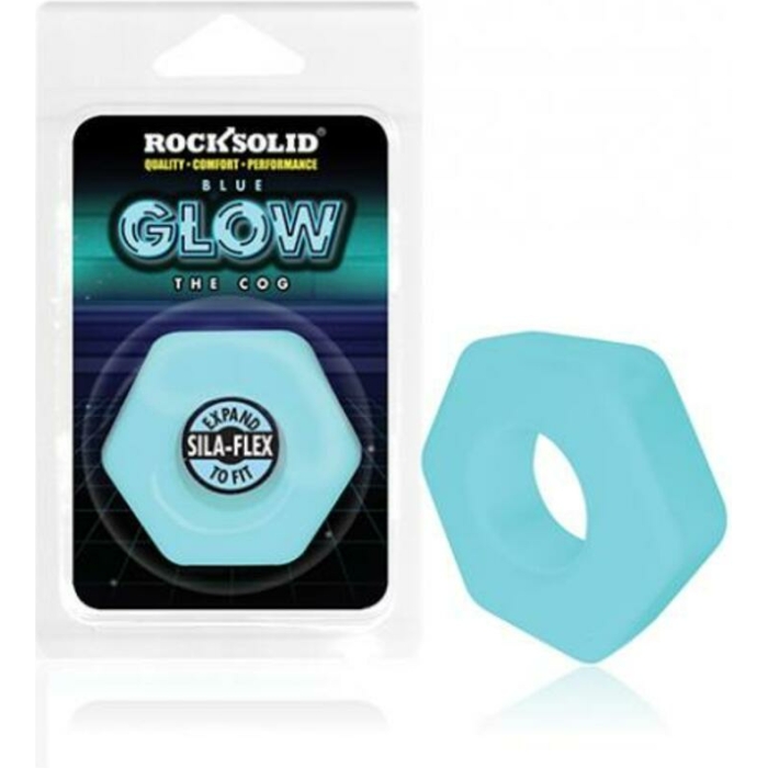 Rock Solid Sila-flex Glow-in-the-dark The Cog C-ring Blue - Image 1