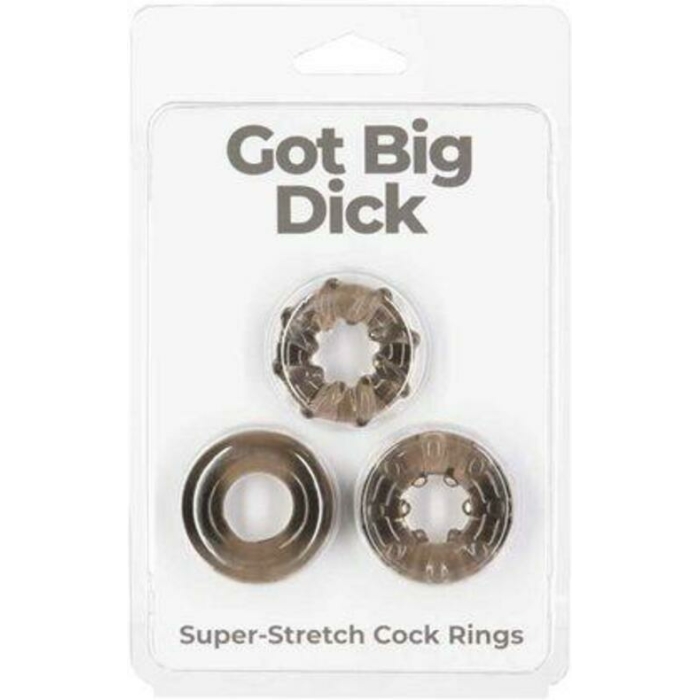 Got Big Dick Cockring 3-pack Smoke - Image 1