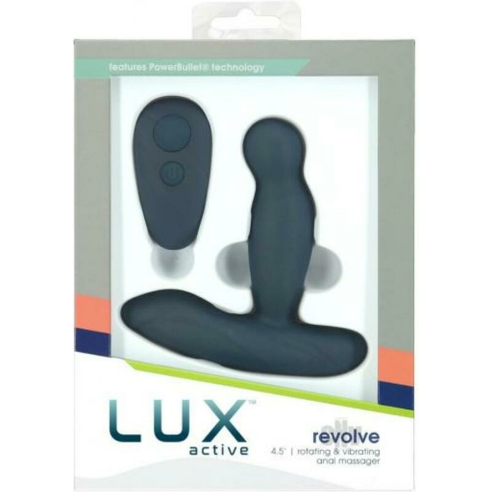 Lux Active Revolve 4.5 In. Rotating And Vibrating Silicone Massager Black - Image 1