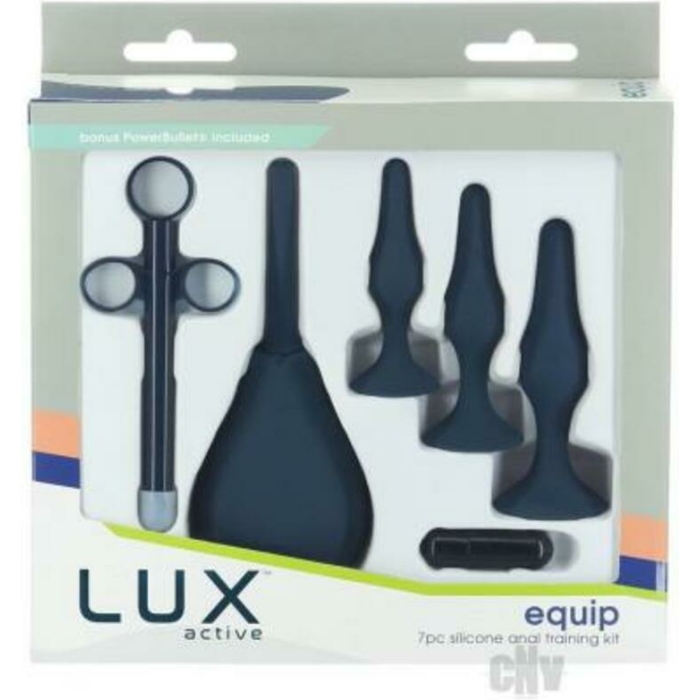 Lux Active Equip 7-piece Anal Training Kit Silicone Black - Image 1