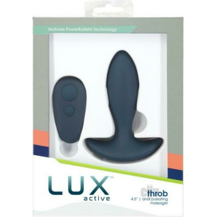 Lux Active Throb 4.5 In. Anal Pulsating Silicone Massager Black - Image 1
