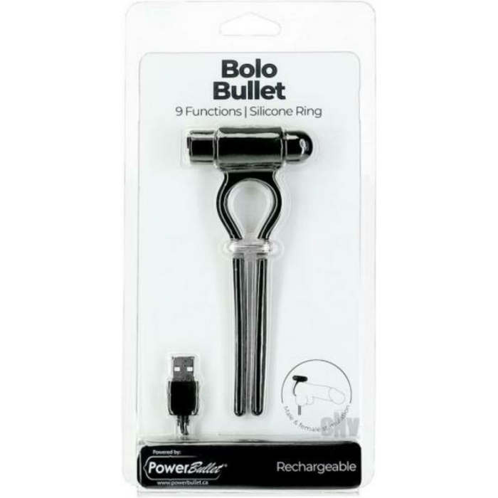 Powerbullet Bolo Bullet Adjustable Cock Ring Black - Image 1