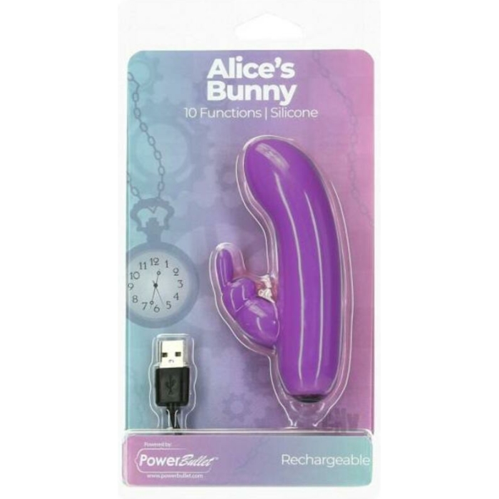 Alices Bunny Rechargeable Bullet With Removable Rabbit Sleeve Purple - Image 1