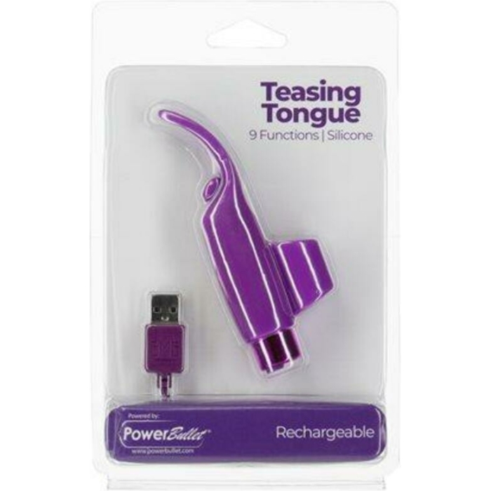 Powerbullet Teasing Tongue With Mini Rechargeable Bullet 2.5 In. Purple - Image 1