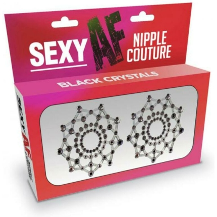 Sexy Af Nipple Couture Black Crystals Pasties
