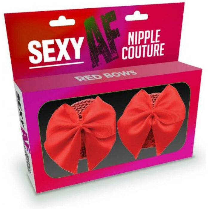 Sexy Af Nipple Couture Red Bows Pasties - Image 1