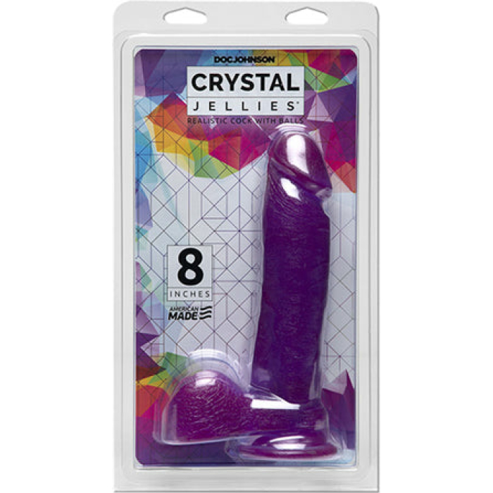 Crystal Jellies 8 Ballsy Cock - Purple - Image 1