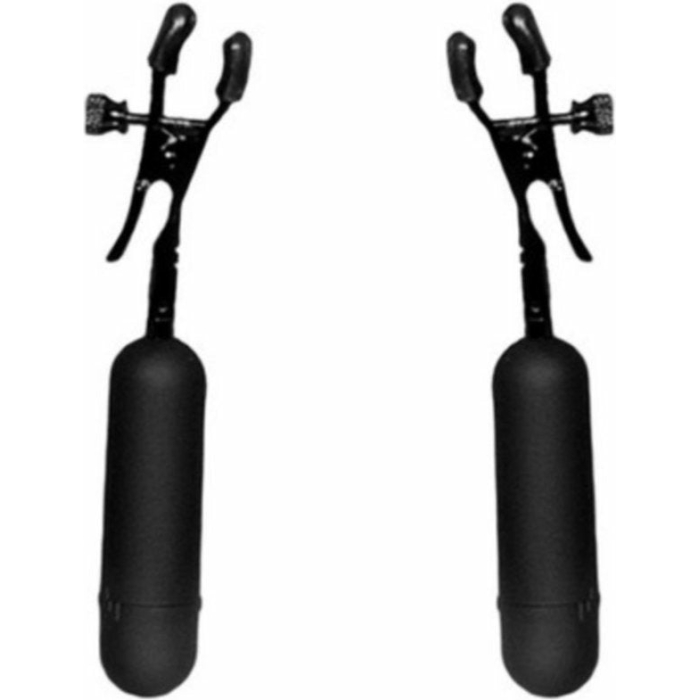 Cordless Vibrating Nipple Clamp Black Adjustable - Image 1