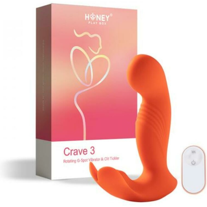 Crave 3 G-spot Vibrator With Rotating Massage Head And Clit Tickler Orange - Image 1