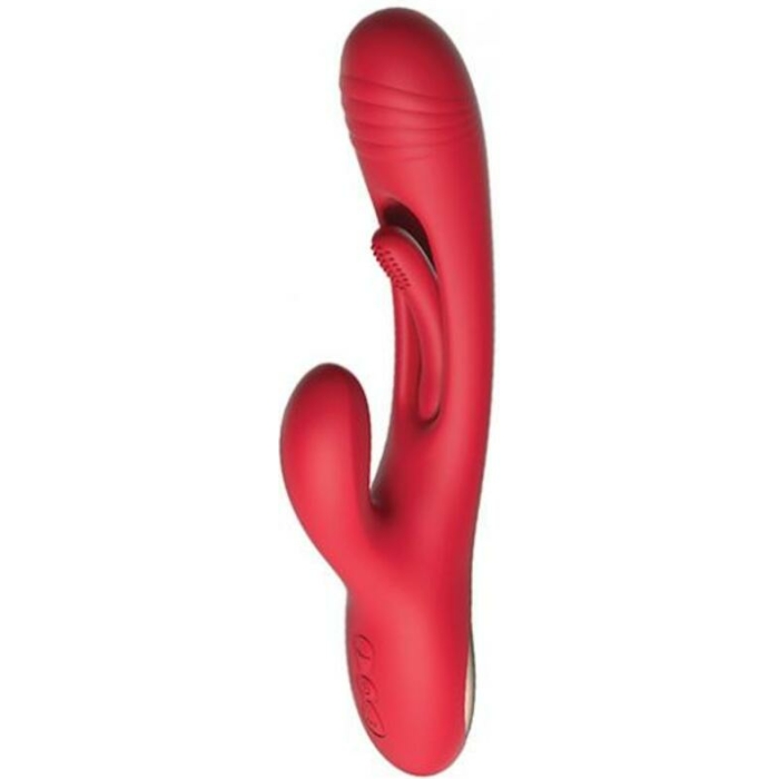 Bora-rabbit Tapping G-spot Vibrator - Red - Image 1