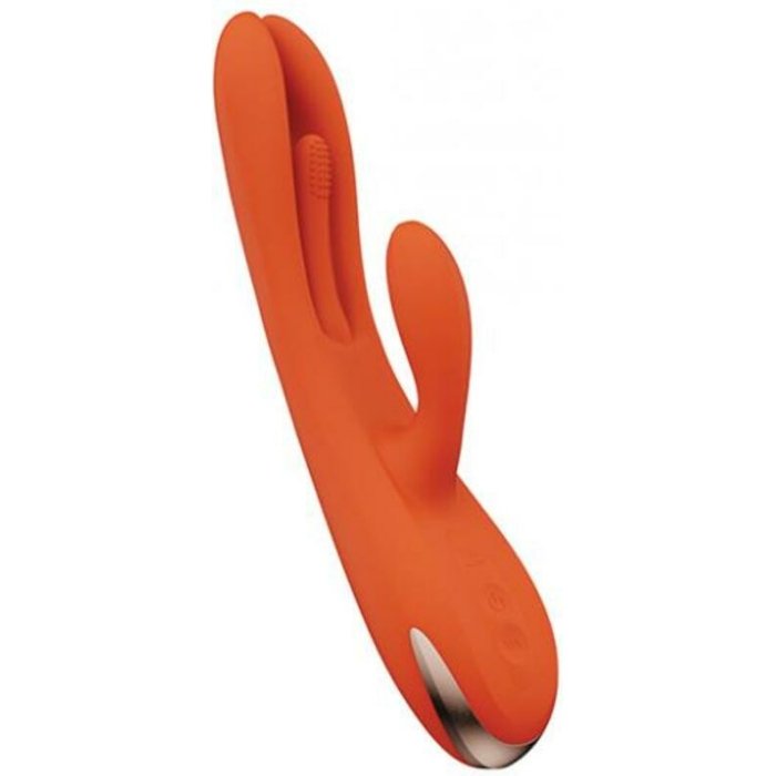 Terri App Controlled Kinky Finger Tapping Rabbit Vibrator - Orange - Image 1