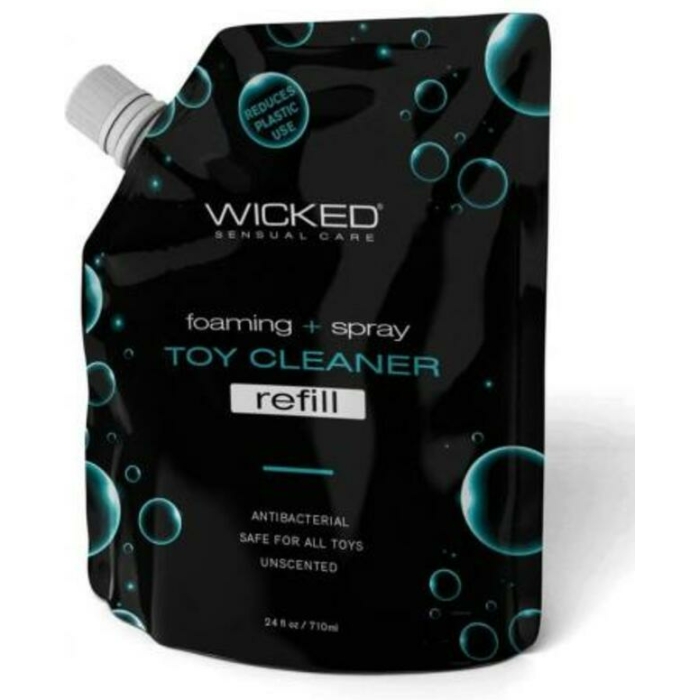 Wicked Sensual Care Foaming + Spray Toy Cleaner Refill Pouch - 24 Oz - Image 1