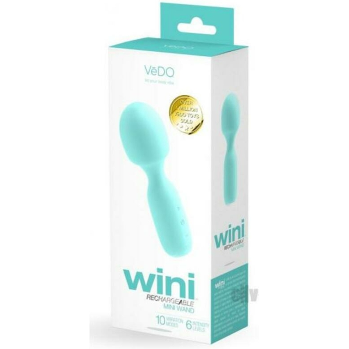 Vedo Wini Rechargeable Mini Wand Tease Me Turquoise - Image 1