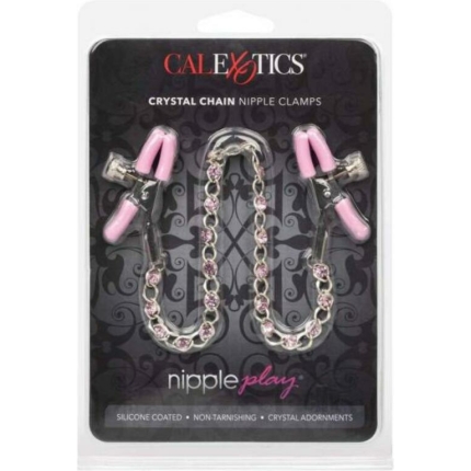 Nipple Play Crystal Chain Clamps Pink