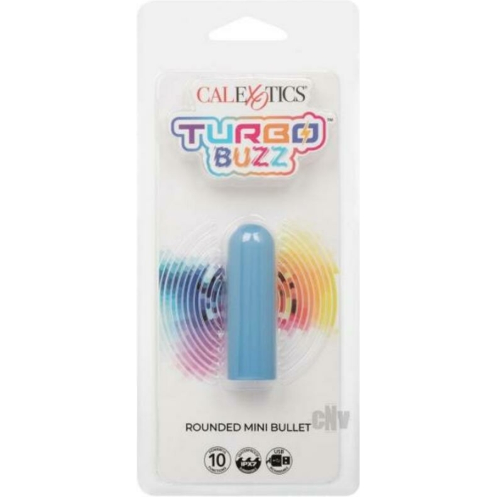 Turbo Buzz Rounded Mini Bullet Stimulator - Blue - Image 1