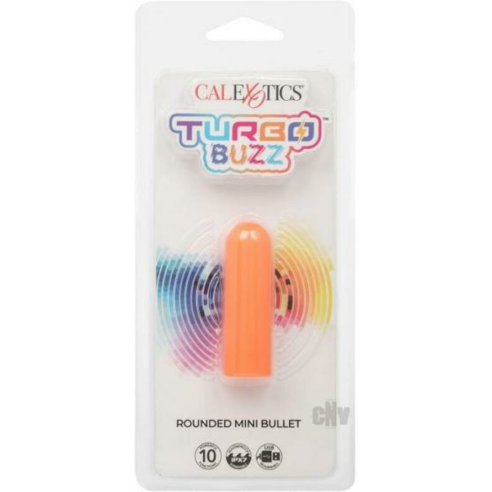 Turbo Buzz Rounded Mini Bullet Stimulator - Orange - Image 1