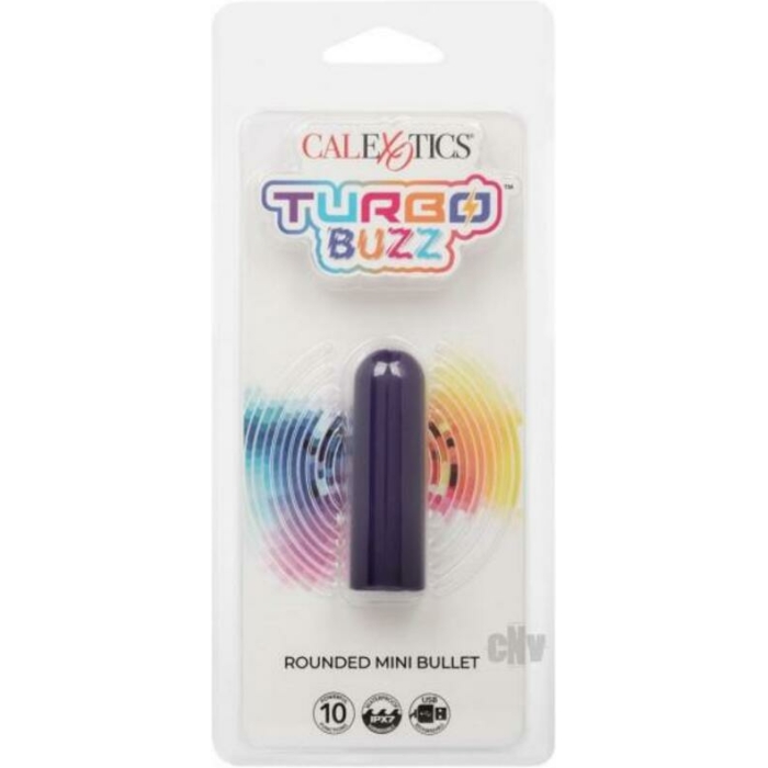 Turbo Buzz Rounded Mini Bullet Stimulator - Purple - Image 1