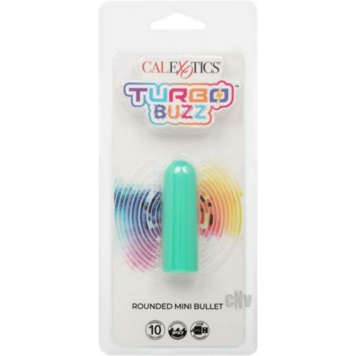 Turbo Buzz Rounded Mini Bullet Stimulator - Green - Image 1