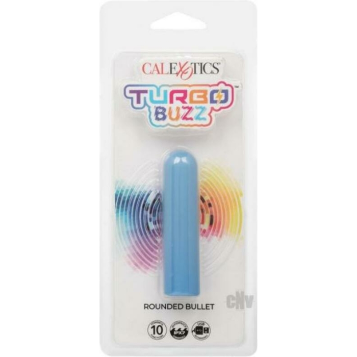 Turbo Buzz Rounded Bullet Stimulator - Blue - Image 1