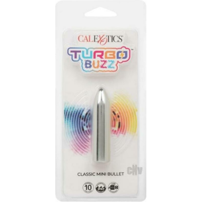 Turbo Buzz Classic Mini Bullet Stimulator - Silver - Image 1