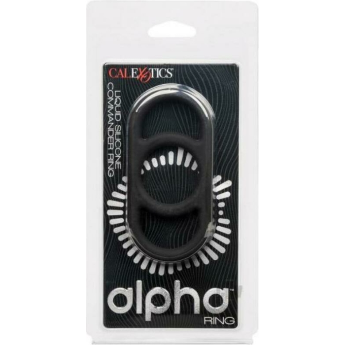 Alpha Liquid Silicone Commander Cock Ring - Black - Image 1