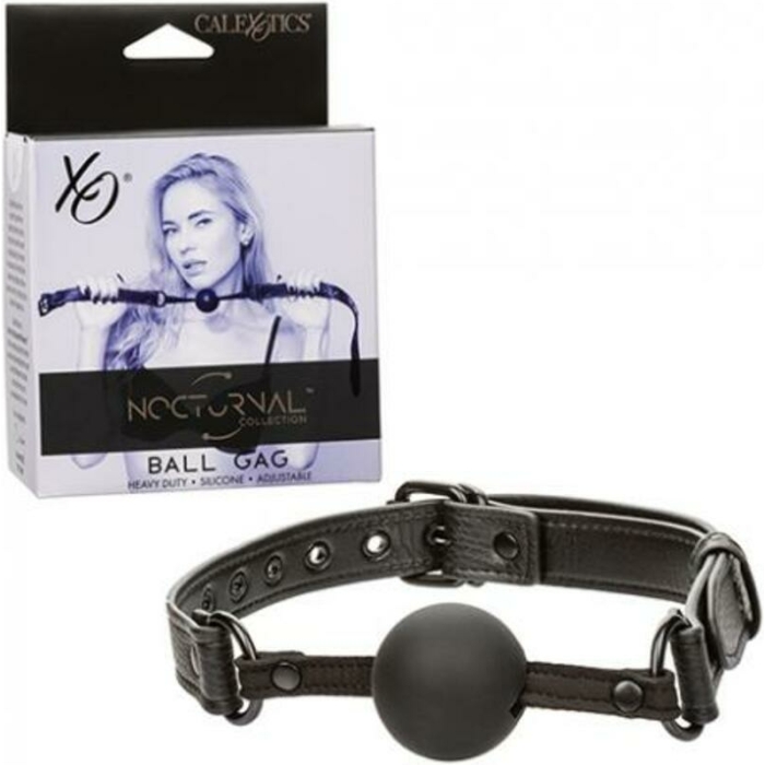 Nocturnal Collection Silicone Ball Gag - Black - Image 1