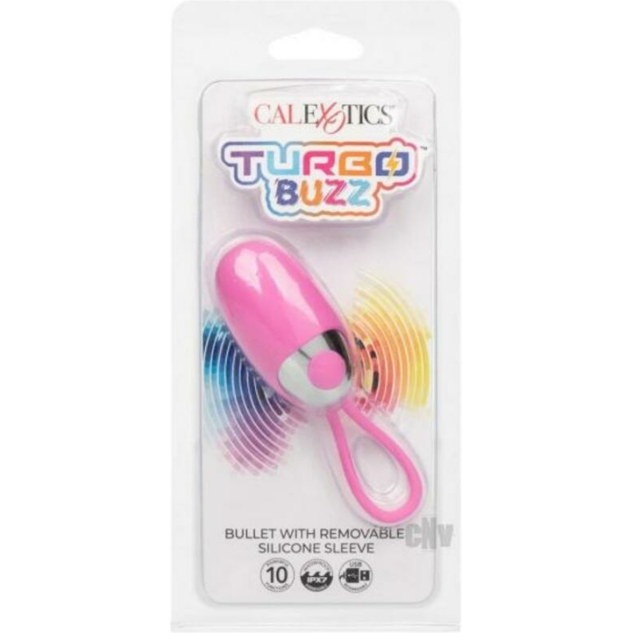 Turbo Buzz Bullet Stimulator W/removable Silicone Sleeve - Pink - Image 1