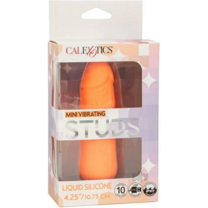 Silicone Studs Mini Vibrating Studs - Orange - Image 1