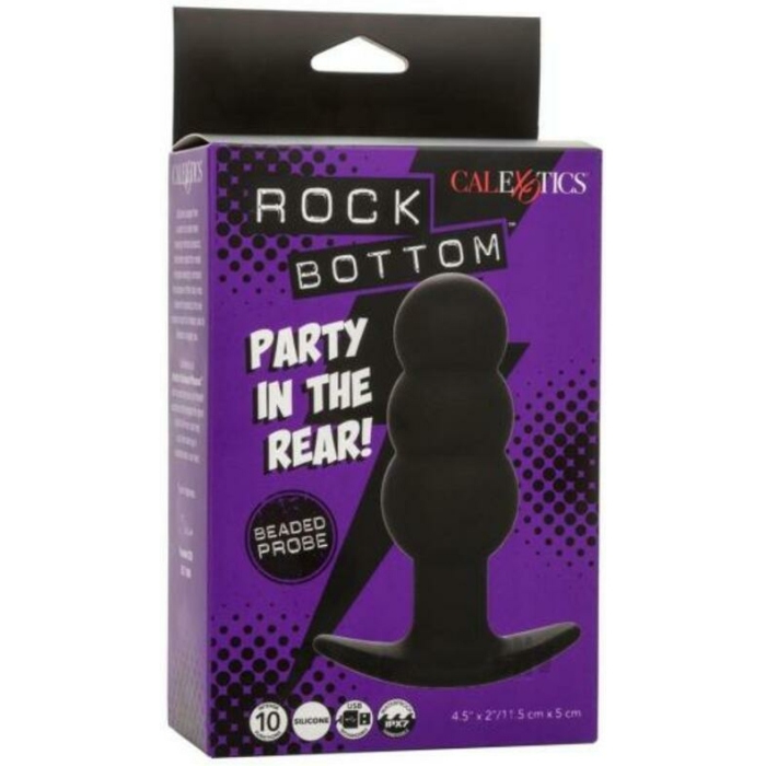 Rock Bottom Beaded Anal Probe - Black - Image 1