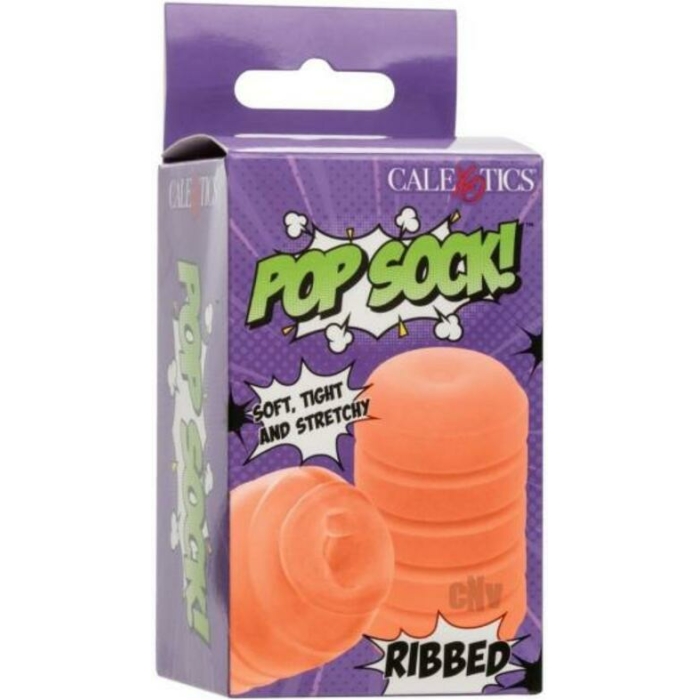 Pop Sock Ribbed Masturbator - Orange - Image 1