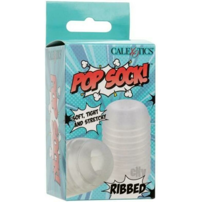Pop Sock Ribbed Masturbator - Clear - Image 1