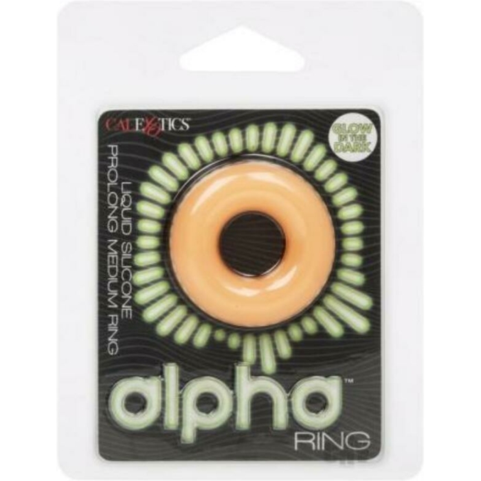 Alpha Liquid Silicone Glow In The Dark Prolong Cock Ring - Medium - Image 1