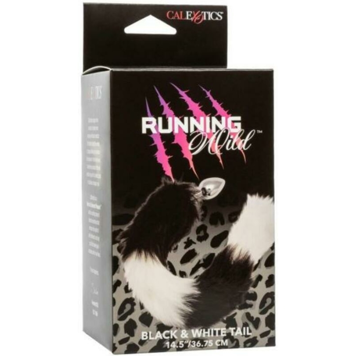 Running Wild Black & White Tail Metallic Anal Probe - Image 1