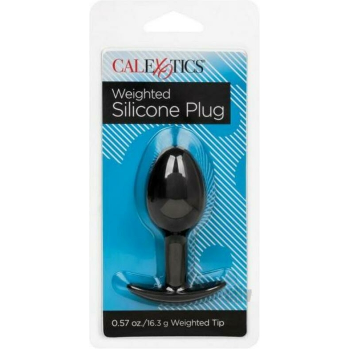 Weighted Silicone Anal Plug - Black - Image 1