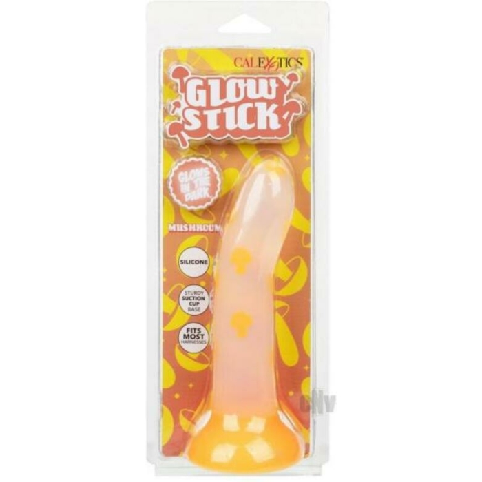 Glow Stick Mushroom Suction Cup Glow-in-the-dark Dildo - Yellow - Image 1
