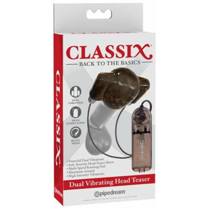 Classix Dual Vibrating Head Teaser - Black/Smoke - Image 1