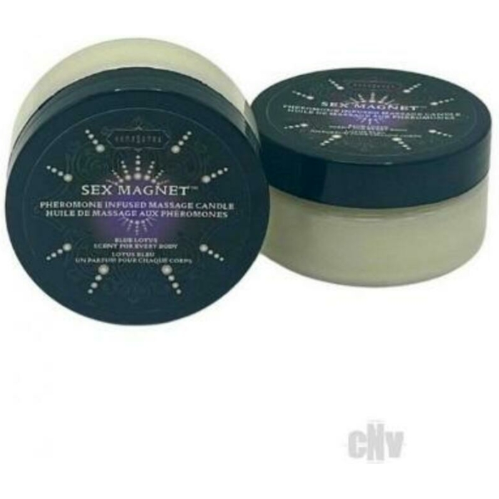 Kama Sutra Sex Magnet Massage Candle - Blue Lotus - Image 1