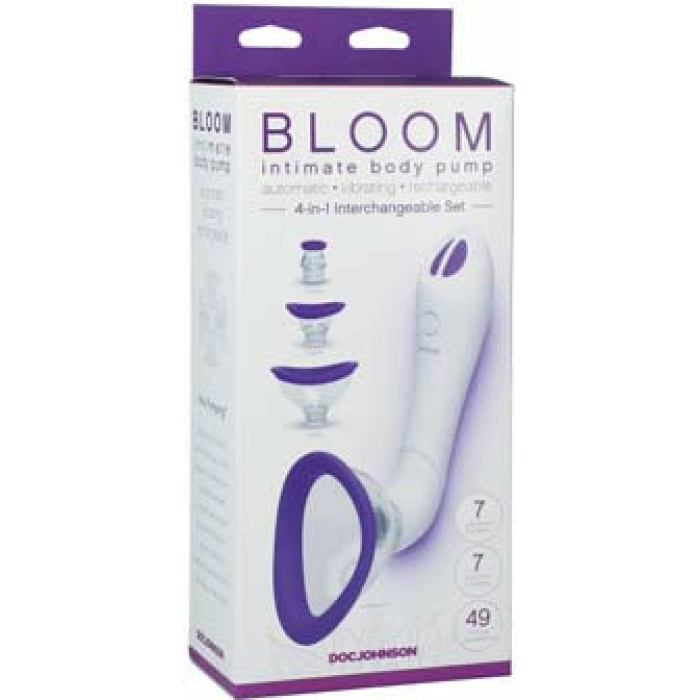 Bloom Intimate Body Automatic Vibrating Rechargeable Pump - Purple/White - Image 1