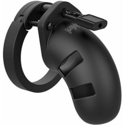 Man Cage Model 16 - Chastity - 3.5" - Silicone Cock Cage - Black